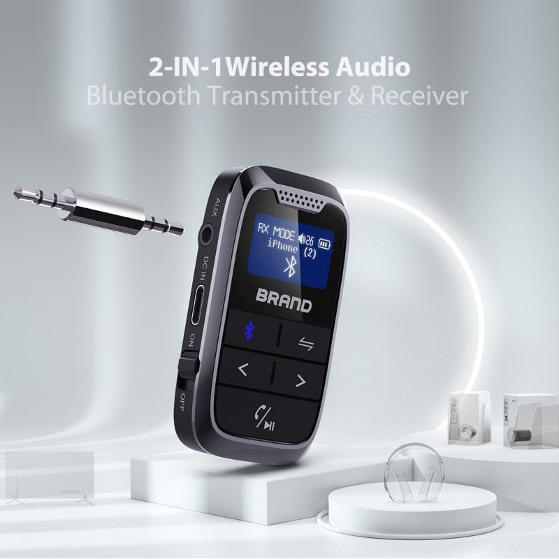 OEM BT18 2 in 1 Wireless Audio Aux Adapter for Car Hands-free Kit Noise Isolator 3.5mm Bluetooth Adapter Transmitter Receiver